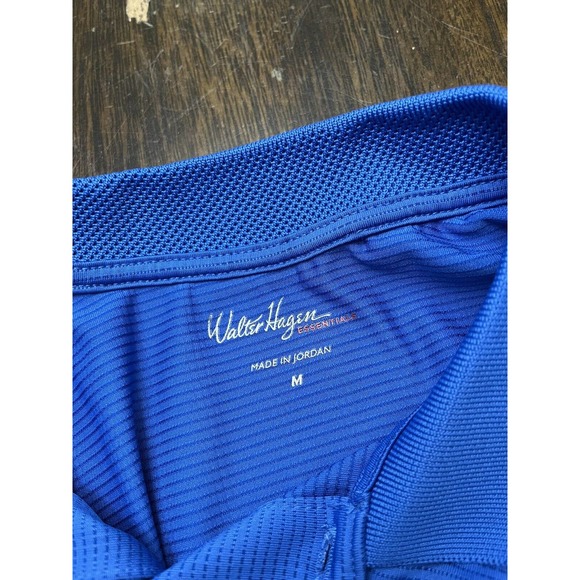 Walter Hagen Blue Striped Moisture Wicking Golf Polo Shirt Men’s Size Medium - Picture 5 of 6